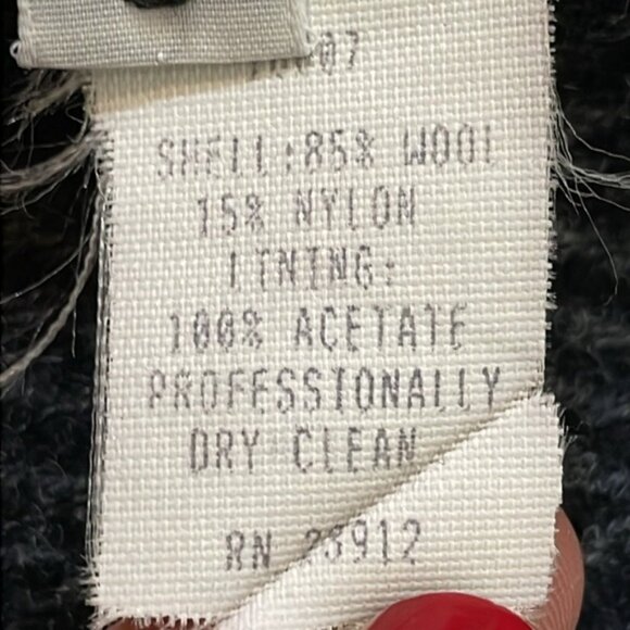 Stunningly Beautiful Wool Velvet Coat Long Made in the USA Dark Gray/Black Sz 8 - Picture 14 of 16